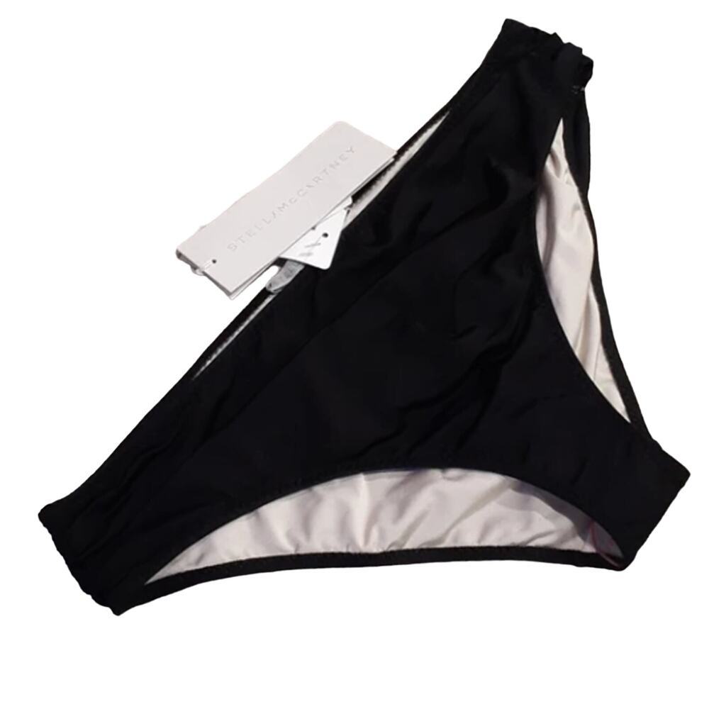 STELLA MCCARTNEY Women's Black and Cream Cheeky Bikini Bottom Size Small NWT
